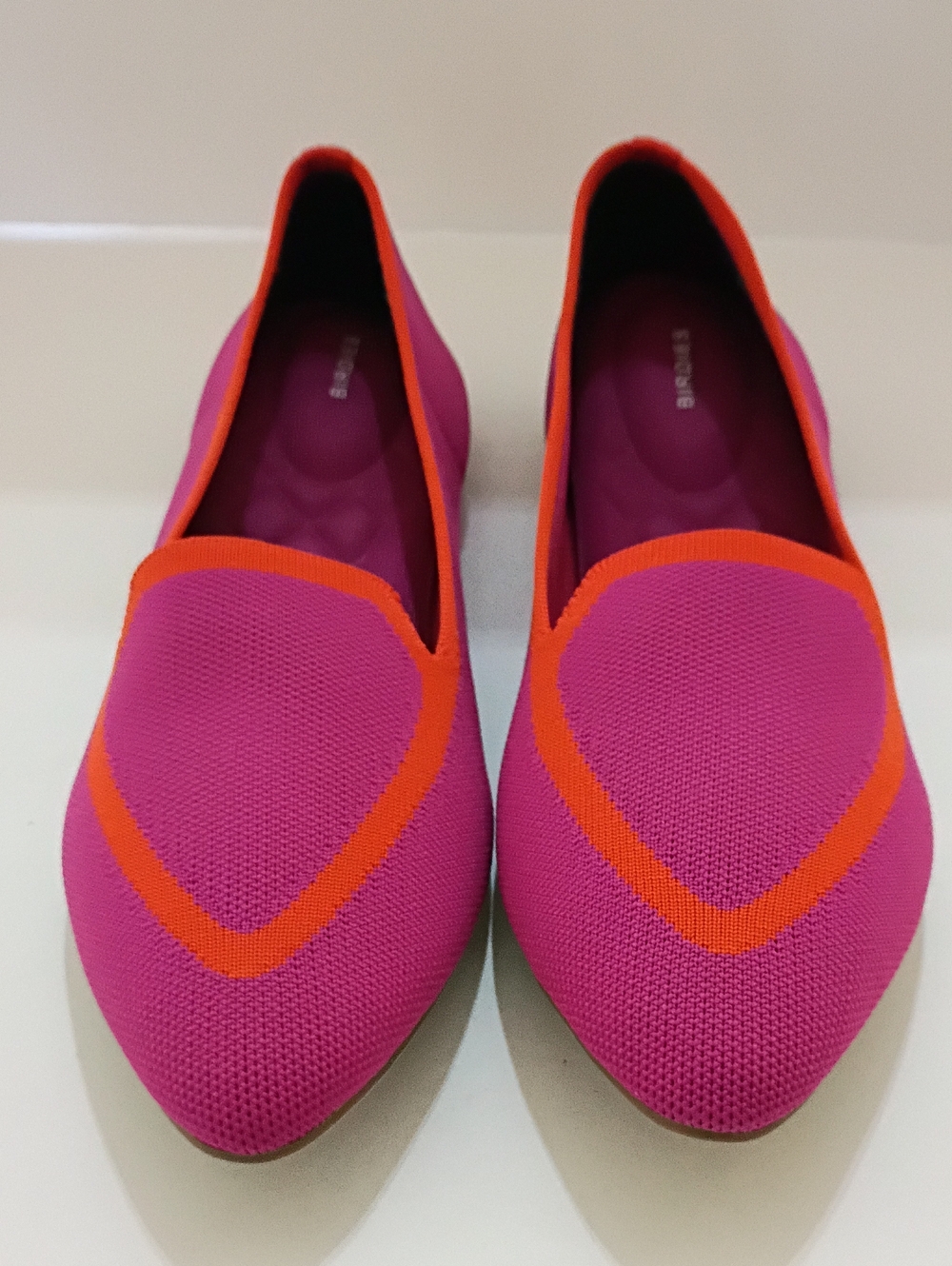 Birdies Blackbird Knit Flats Tropical Pink Orange Pointed Toe Slip-On Size 10.5